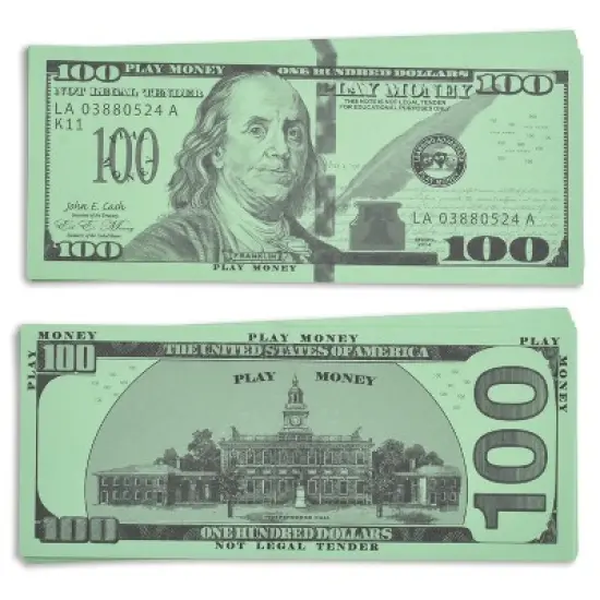 Learning Advantage One Hundred Dollar Play Bills, Set of 50 image {5}