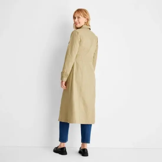 Women's Long Sleeve Belted Trench Coat -  Future Collective&trade; with Reese Blutstein Khaki image {1}