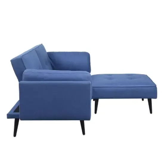 81" Nafisa Sofa Blue Fabric - Acme Furniture: Upholstered, Wood Frame, Removable Cushions, Seats 4 image {4}