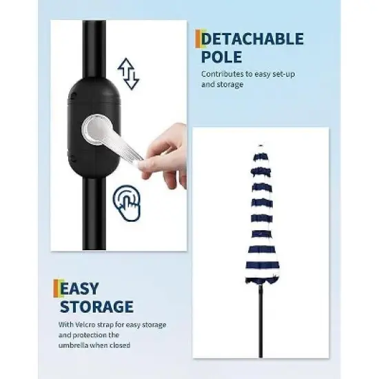 9FT Outdoor Patio Umbrella, 8-Rib Steel Frame with Smooth Crank & Tilt, UV-Blocking Waterproof Canopy for Tables & Poolside image {2}