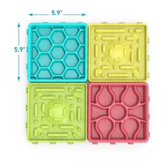 ANYPET - Slow Feeding Mat, Tray, Slow Feeder Dog Bowls, Food Mat for Dog, Dog Lick Pad Anxiety Relief Feeding Mat with Suction, Multicolor image {2}