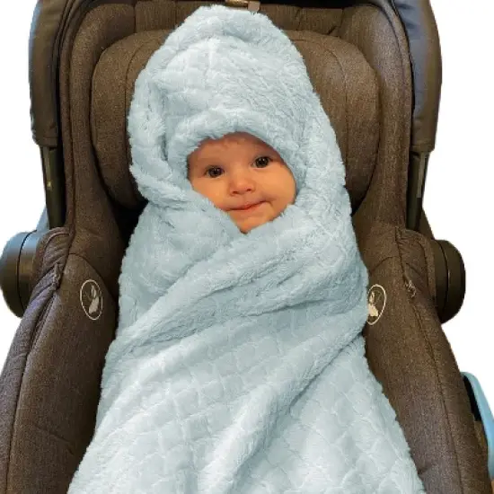 EVERYDAY KIDS Blue Baby Car Seat Blanket for Baby and Toddler Boys Baby Swaddle Wrap Blanket for Interior Car Seat image {4}