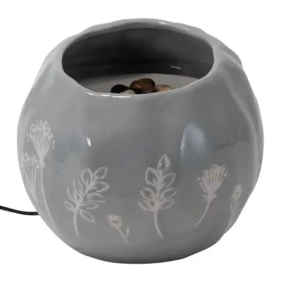 Multicolor Wildflower Ceramic Indoor Water Fountain With Pump - Foreside Home & Garden image {3}