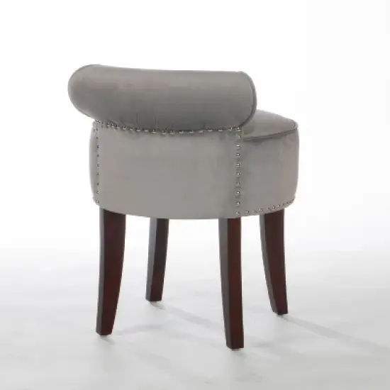 22.5" Lena Wood and Upholstered Vanity Stool - Hillsdale Furniture image {4}