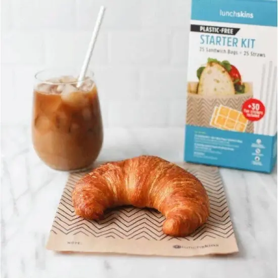 Lunchskins Sandwich Bag and Straw Combo Starter Kit - 5.4oz/25ct image {2}