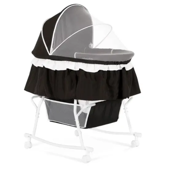Dream On Me Lacy Portable 2-in-1 Bassinet, Black image {12}