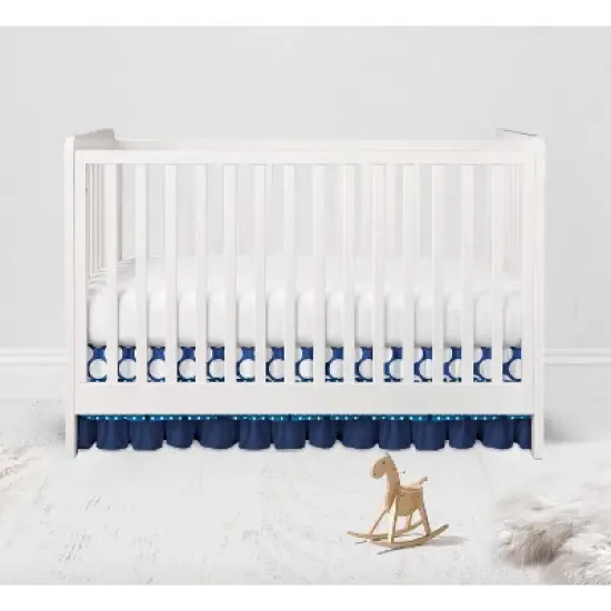 Bacati - MixNMatch Blue Dots 3 layer Crib/Toddler ruffles/skirt image {3}