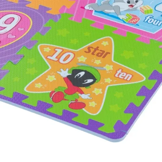 Looney Tunes ABC, Numbers & Shapes Foam Puzzle Baby Activity Floor Playmat - Tummy Time, Kids Preschool & Nursery - 36 Tiles, 12x12" - KC Cubs image {9}