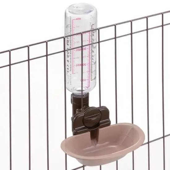 Richell Pet Water Rehydration Station, Gravity Fed Pet Water Station, includes Bottle and Dish | Crate Attachment, BPA Free - includes Water Bottle image {7}