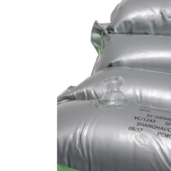 Swim Central 30-Inch Inflatable Transparent Green With Metallic Silver Surf Rider Pool Float image {2}