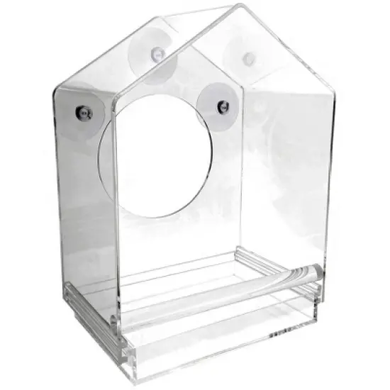 OnDisplay Window Mounted Clear Acrylic Bird House image {2}
