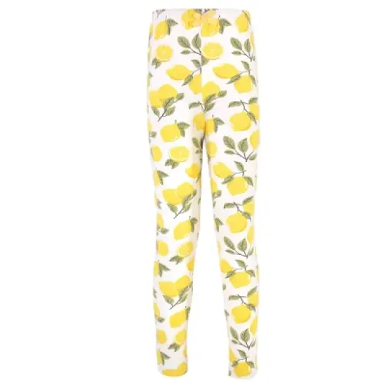 Touched by Nature Baby, Toddler, Big Kids and Youth Girl Organic Cotton Leggings 4pk, Lemon Tree image {4}