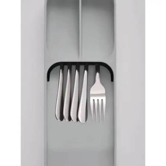 Joseph Joseph DrawerStore Compact Cutlery Organizer- Gray: In-Drawer Flatware Storage with Multiple Compartments image {3}