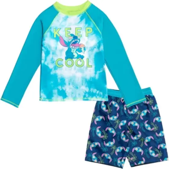 Disney Lilo & Stitch Rash Guard and Swim Trunks Little Kid to Big Kid image {8}