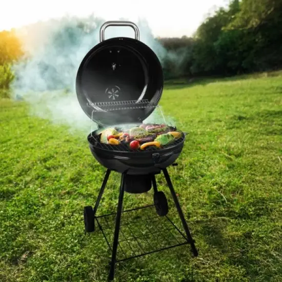 Grill Boss Kettle Charcoal Grill, Porcelain Lid, Large Cooking Area image {3}
