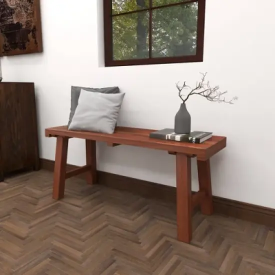 Mahogany Wood Bench Brown - Olivia & May image {14}