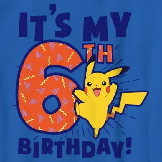 Boy's Pokemon It&rsquo;s My 6th Birthday Pikachu T-Shirt image {1}