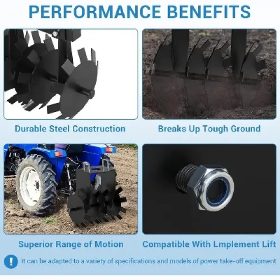 Acekool Heavy Duty ATV/UTV Disc Harrow, Pull Behind Tiller with 2" Hitch, Adjustable Height & Angle, for Soil Prep, Pasture & Garden image {4}