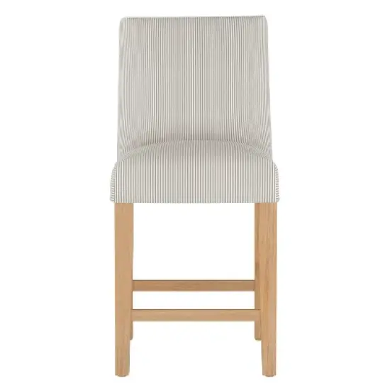 Kendra Slipcover Counter Height Barstool Oxford Stripe Taupe - Skyline Furniture image {1}
