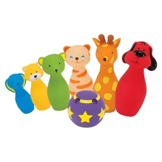 Melissa & Doug K's Kids Bowling Friends Play Set and Game With 6 Pins and Convenient Carrying Case image {2}