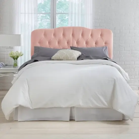 Twin Tufted Headboard in Velvet Blush Pink - Skyline Furniture image {5}