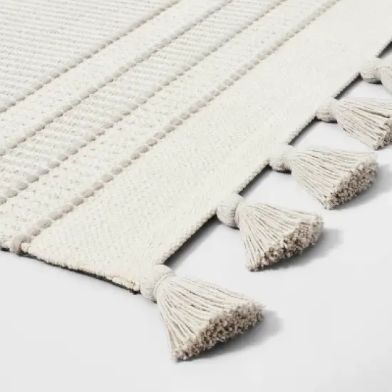 Texture Border Stripe Rug Cream/Silver Gray - Hearth & Hand&trade; with Magnolia image {2}