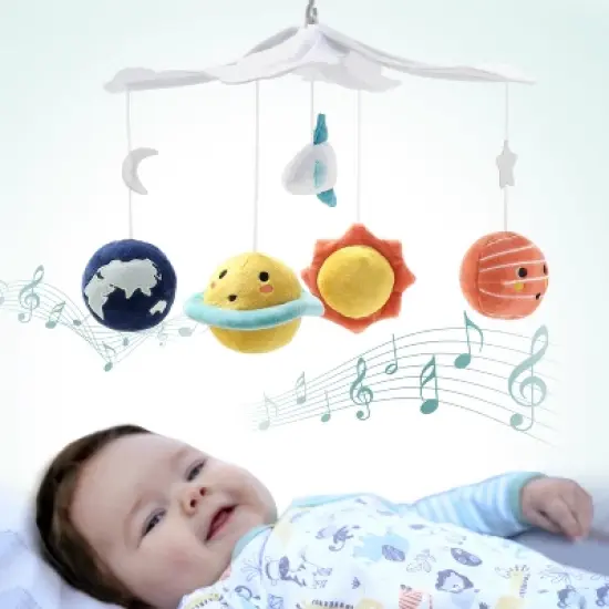 The Peanutshell Spectacular Space Baby Musical Crib Mobile - Planets/Rockets image {3}