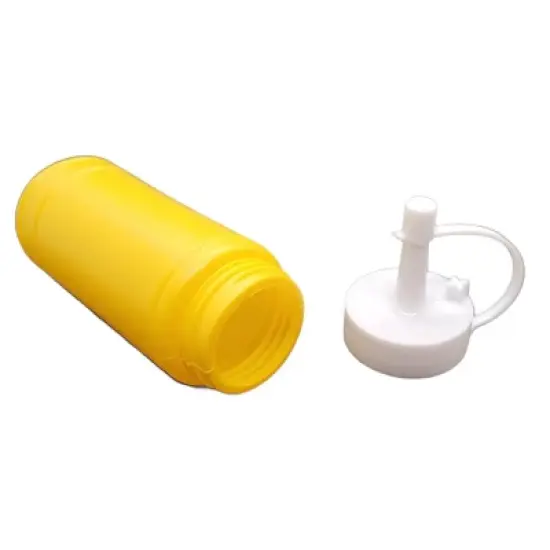 Handy Housewares 3 pc Condiment Squeeze Bottles Set - 4 oz Mini Dispensers for Ketchup, Mustard & BBQ Sauce image {2}