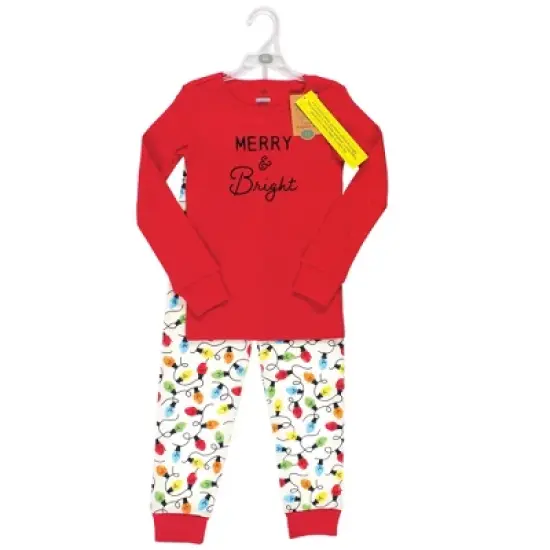 Touched by Nature Baby, Toddler and Kids Unisex Holiday Pajamas, Kids Merry and Bright image {1}