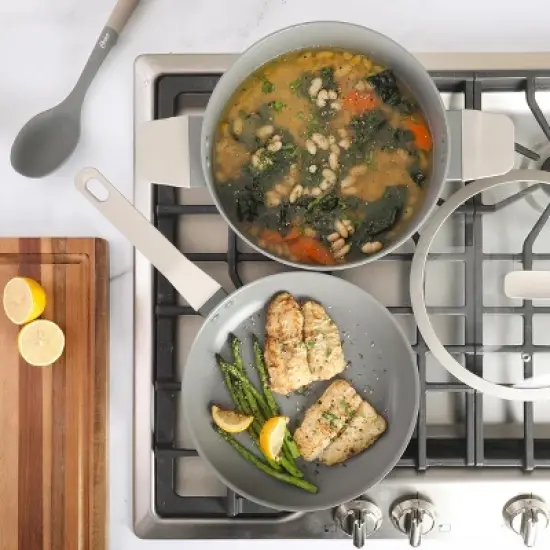 Oster Ambrose 10 Piece Forged Aluminum Ceramic Nonstick Cookware Set in Grey image {6}