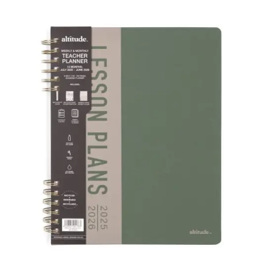 Altitude 8.5"x11" 2025-2026 Weekly/Monthly Planner Dark Sage and Warm Gray, Teacher Supplies image {16}
