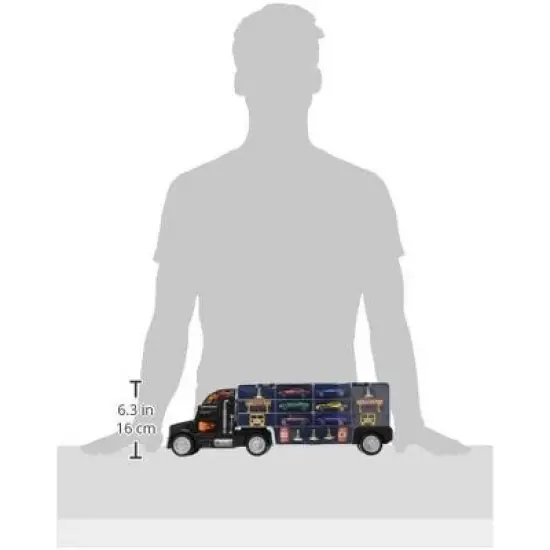 Toy Truck Transport Car Carrier - Includes 6 Toy Cars & Accessories - Play22Usa image {10}
