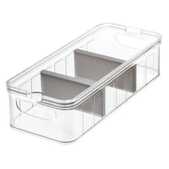 iDesign Large Fridge Organizer Bin with Removable Divider image {6}