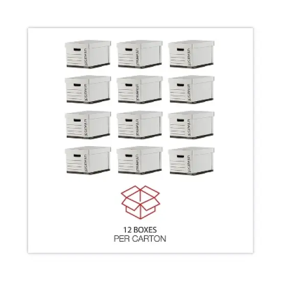 Universal Heavy-Duty Fast Assembly Lift-Off Lid Storage Box, Letter/Legal Files, White, 12/Carton image {3}