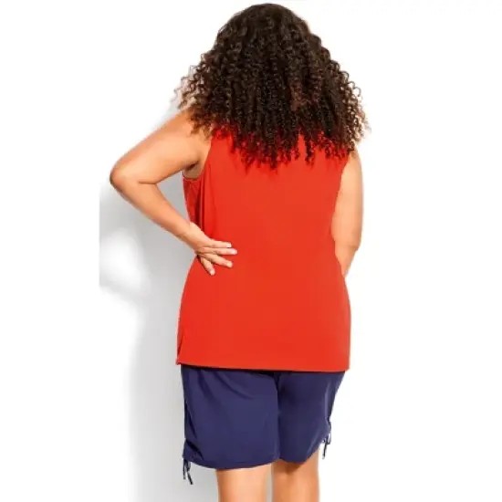 Women's Plus Size Essential Basic Tank  - Red Alert | AVENUE image {1}