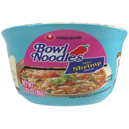 Nongshim Bowl Noodle Soup Spicy Shrimp 3.03 oz image {2}