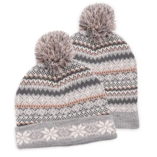 MUK LUKS Women's Patterned Turnback Cuff Slouchie Beanie image {2}