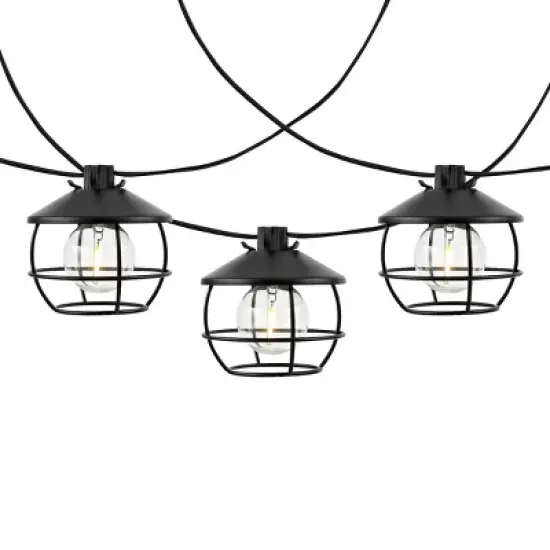 Agitha LED Outdoor String Lights - 120" - 10 Light - PLT4051 - Black - Safavieh image {4}