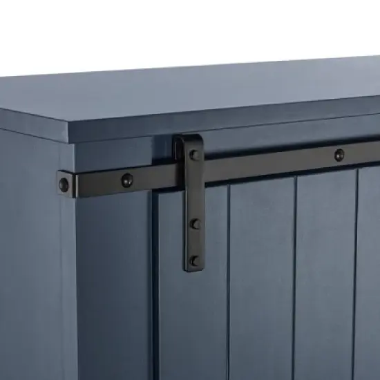 52" Wood Bar Cabinet with Sliding Door Gray - Home Essentials image {5}