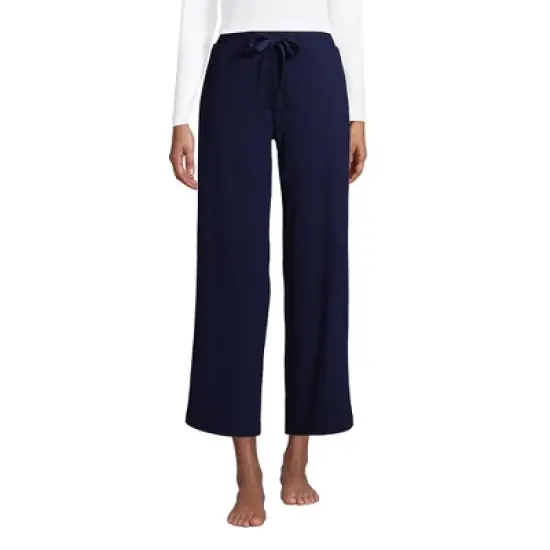Lands' End Women's Lounge Mid Rise Wide Leg Crop Pajama Pants image {7}