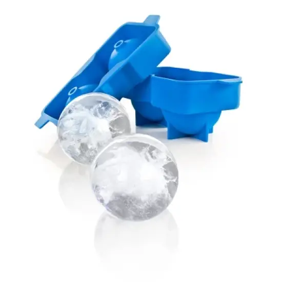 True Neptune Sphere Ice Cube Mold - Food-Safe Silicone Large Craft Ice Ball Maker Mold for Cocktails - 2.25 Inch Ice Spheres, Blue, 2-Piece Set of 1 image {9}