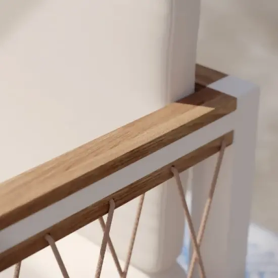 Wallmond Cushioned Outdoor Loveseat/Settee - White with Off-White Cushions - SEI image {5}