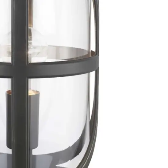 Progress Lighting, Morrison Collection, 1-Light Post Lantern, Antique Bronze, Clear Glass Shade image {2}