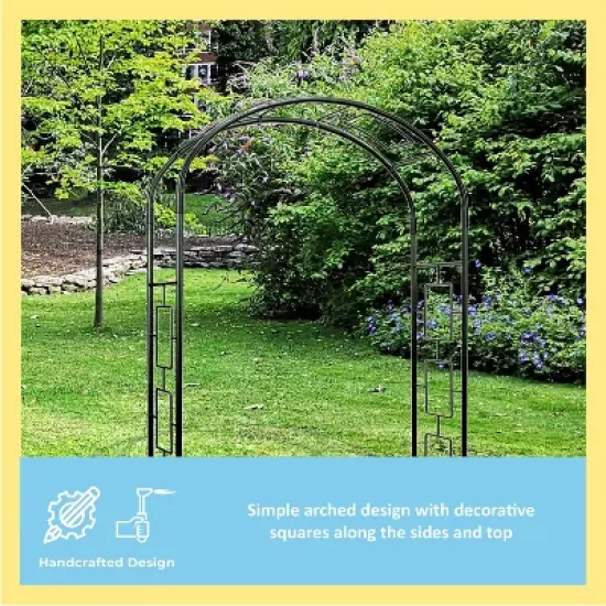 Achla Designs 100" Wrought-Iron Garden Arbor: Outdoor Archway, 8'4" Tall, Yard Entryway Decor image {4}