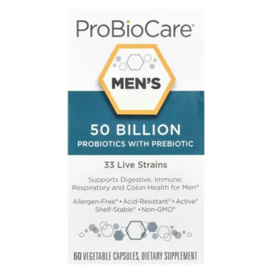 ProBioCare Men's Probiotics with Prebiotic, 50 Billion, 60 Vegetable Capsules image {3}