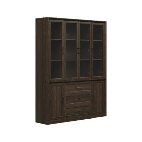 Famapy Glass-Door Kitchen Pantry Cabinet,Kitchen Organizer with 3 Drawers & 13 Shelves,Kitchen Storage Hutch for Organizing Dry Goods,Kitchenware image {11}