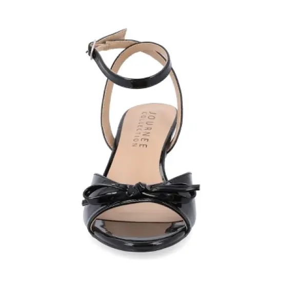 Journee Collection Womens Jennifer Kitten Heel Ankle Strap Open Toe Pumps image {5}