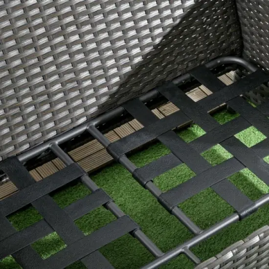 Outsunny Thick Cushioned 3-Seater Outdoor Sofa, Curved Armrests Outdoor Couch image {5}