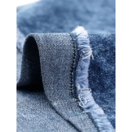 Agnes Orinda Women's Plus Size High Rise Fashion Denim Roll-Up Stretched Ripped Jean Shorts image {4}