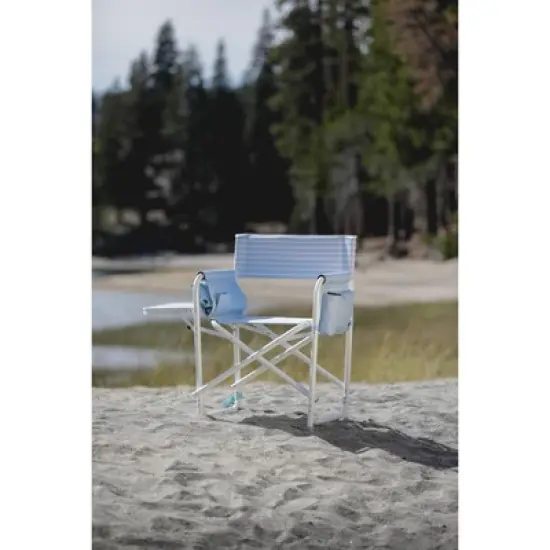 Picnic Time Outdoor Directors Chair - Mod Denim Stripes image {16}